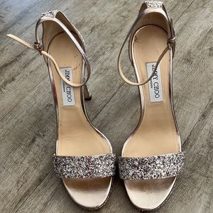 Jimmy Choo Misty 120 Glitter Platform Sandals